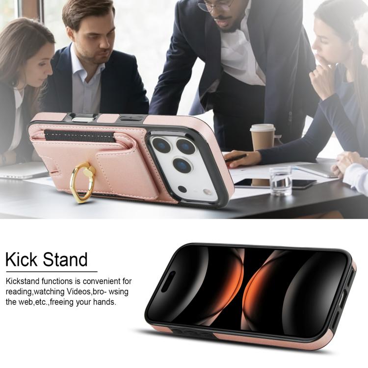 For iPhone 17 Pro Max Elastic Card Bag Ring Holder Phone Case