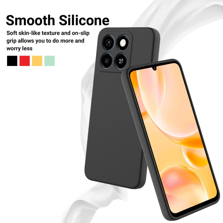 For ZTE Blade A55 / A35 Solid Color Liquid Silicone Dropproof Full Coverage Phone Case