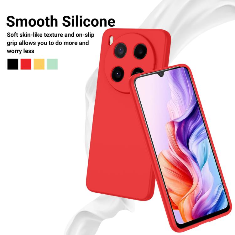 For ZTE Blade V70 Max Solid Color Liquid Silicone Dropproof Full Coverage Phone Case