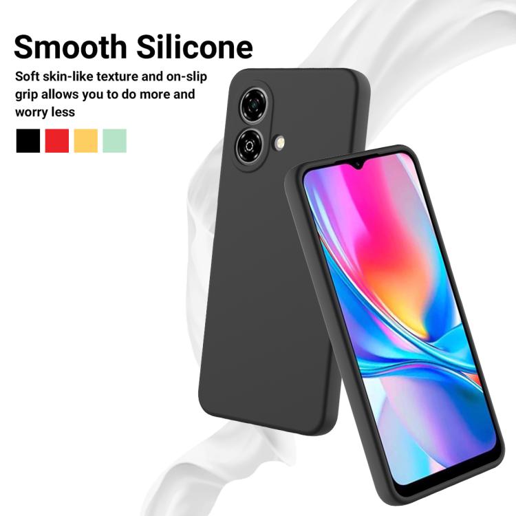For ZTE Blade A35e 4G Solid Color Liquid Silicone Dropproof Full Coverage Phone Case