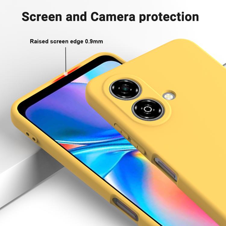 For ZTE Blade A35e 4G Solid Color Liquid Silicone Dropproof Full Coverage Phone Case