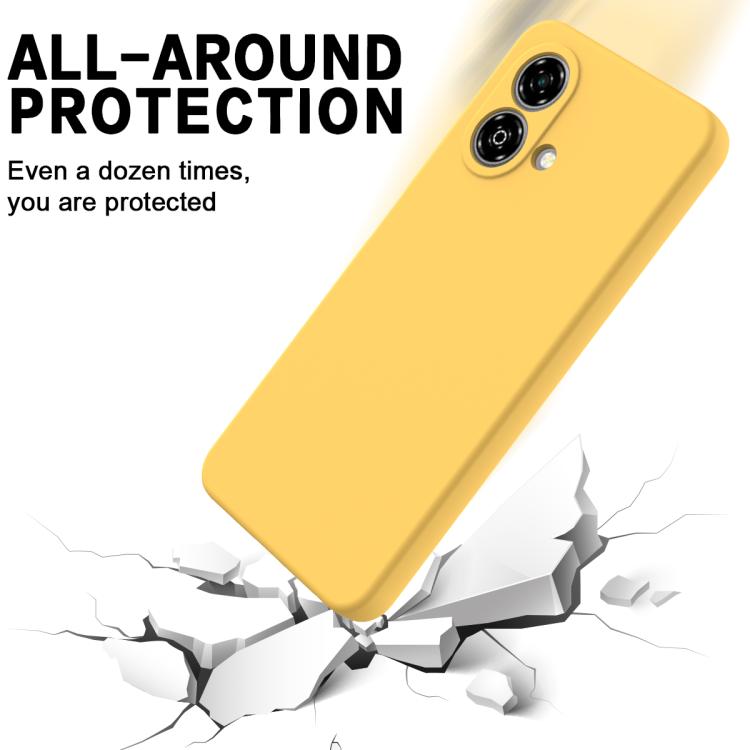 For ZTE Blade A35e 4G Solid Color Liquid Silicone Dropproof Full Coverage Phone Case