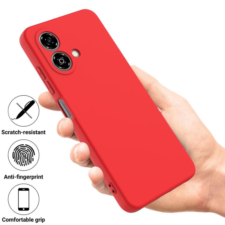 For ZTE Blade A35e 4G Solid Color Liquid Silicone Dropproof Full Coverage Phone Case