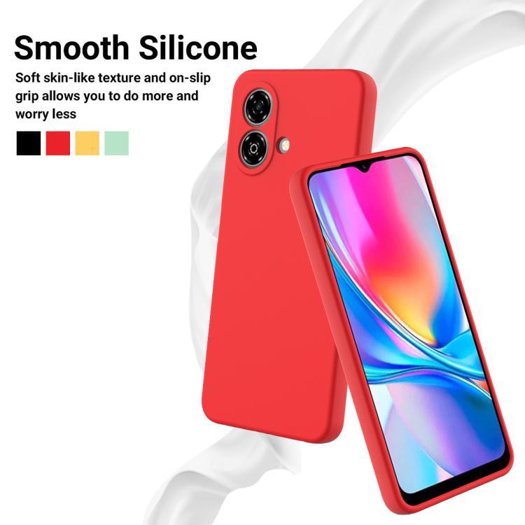 For ZTE Blade A35e 4G Solid Color Liquid Silicone Dropproof Full Coverage Phone Case