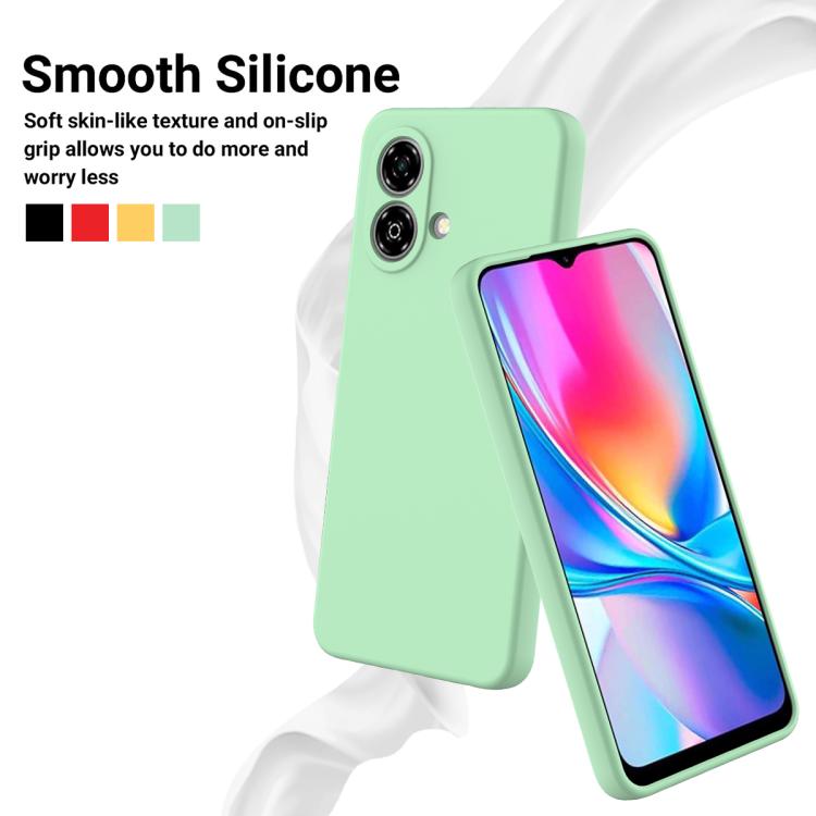 For ZTE Blade A35e 4G Solid Color Liquid Silicone Dropproof Full Coverage Phone Case