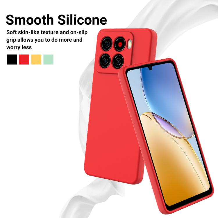 For ZTE Blade A56 4G Solid Color Liquid Silicone Dropproof Full Coverage Phone Case