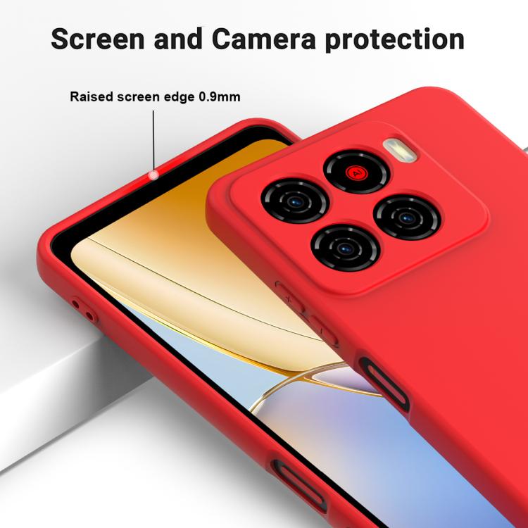For ZTE Blade A56 4G Solid Color Liquid Silicone Dropproof Full Coverage Phone Case