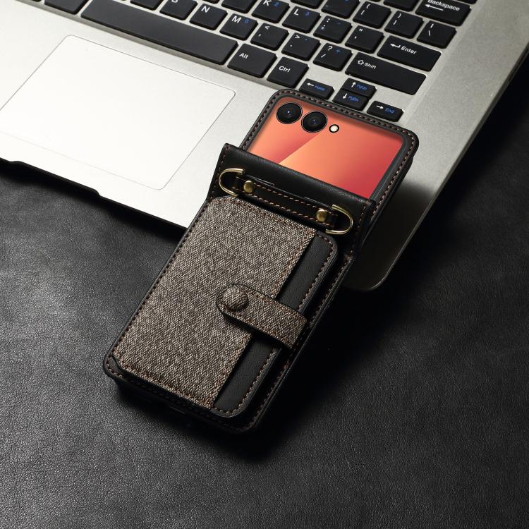 For Samsung Galaxy Z Flip7 5G Crossbody Color Matching Folding Phone Case