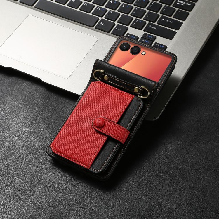 For Samsung Galaxy Z Flip7 5G Crossbody Color Matching Folding Phone Case