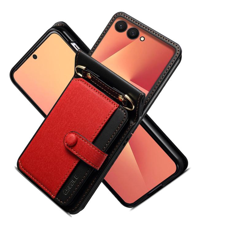 For Samsung Galaxy Z Flip7 5G Crossbody Color Matching Folding Phone Case