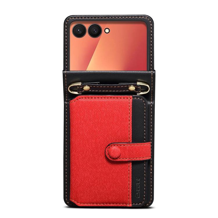 For Samsung Galaxy Z Flip7 5G Crossbody Color Matching Folding Phone Case