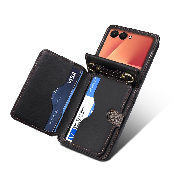 For Samsung Galaxy Z Flip7 5G Crossbody Color Matching Folding Phone Case