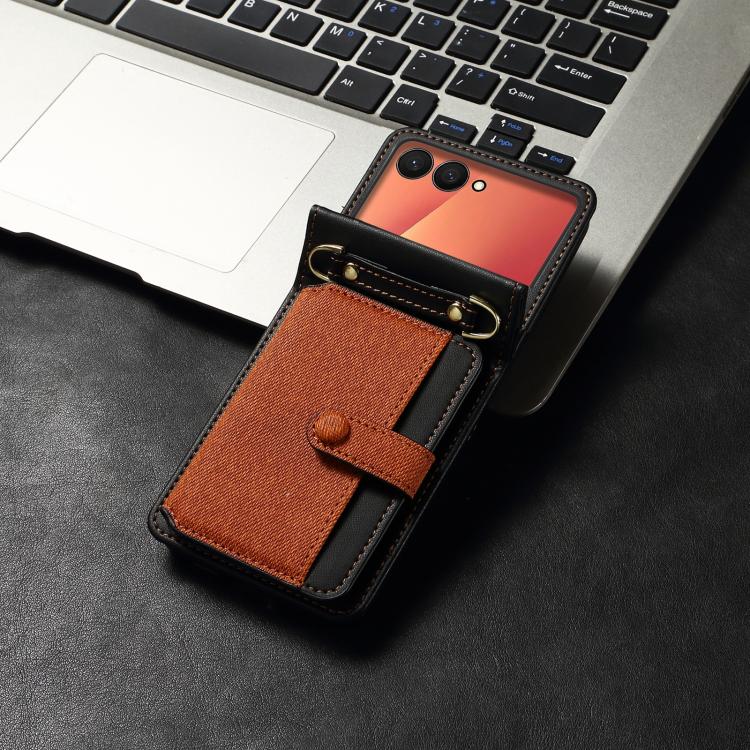 For Samsung Galaxy Z Flip7 5G Crossbody Color Matching Folding Phone Case