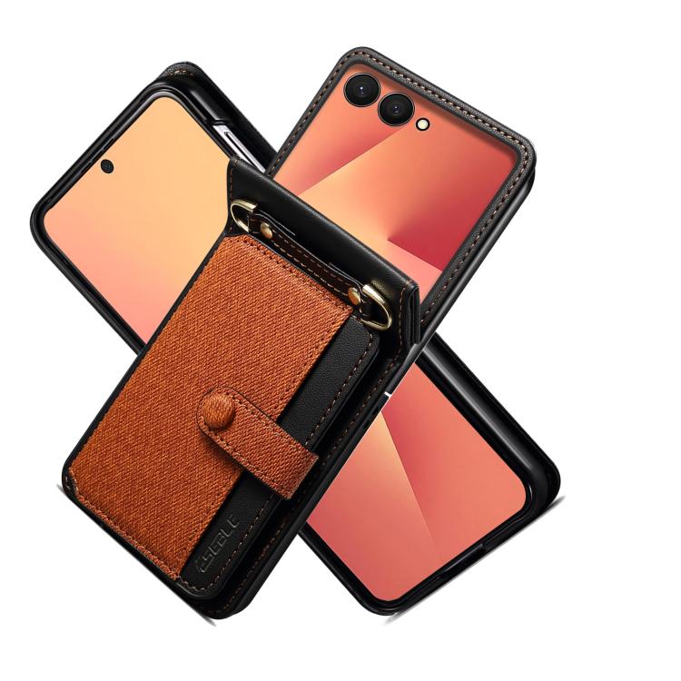For Samsung Galaxy Z Flip7 5G Crossbody Color Matching Folding Phone Case