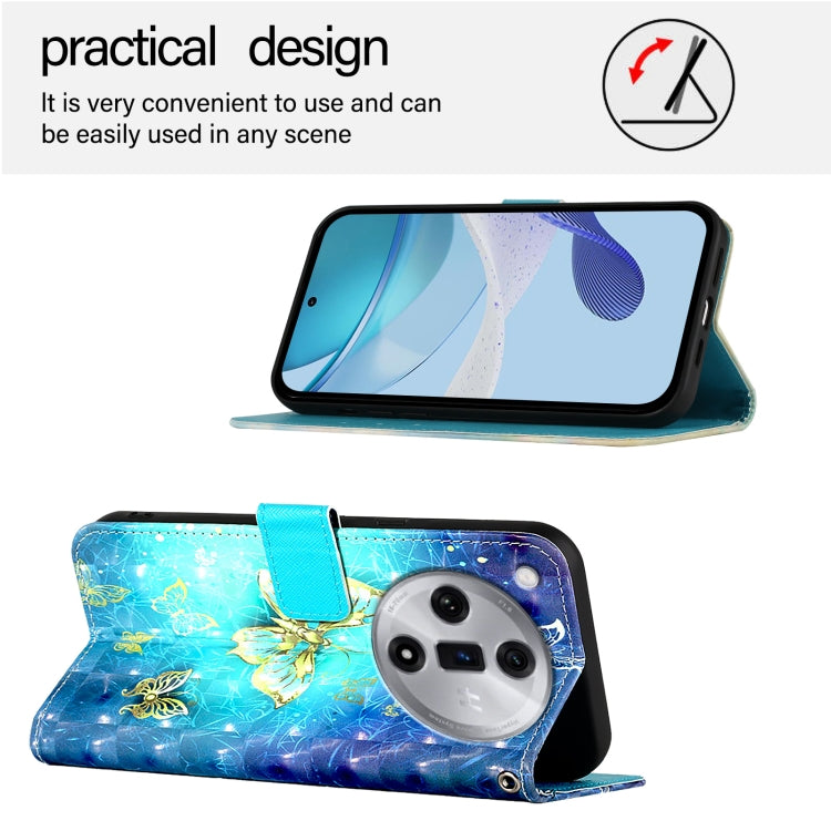 For OPPO Find X7 3D Painting Horizontal Flip Leather Phone Case