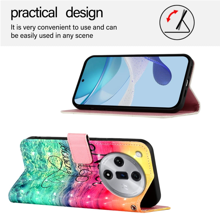 For OPPO Find X7 3D Painting Horizontal Flip Leather Phone Case