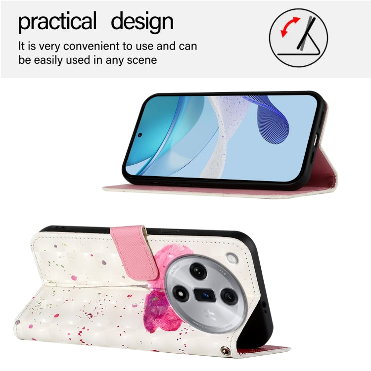 For OPPO Find X7 3D Painting Horizontal Flip Leather Phone Case