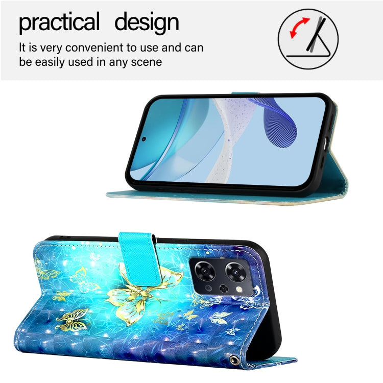 For OPPO Reno9 A JP Version 3D Painting Horizontal Flip Leather Phone Case