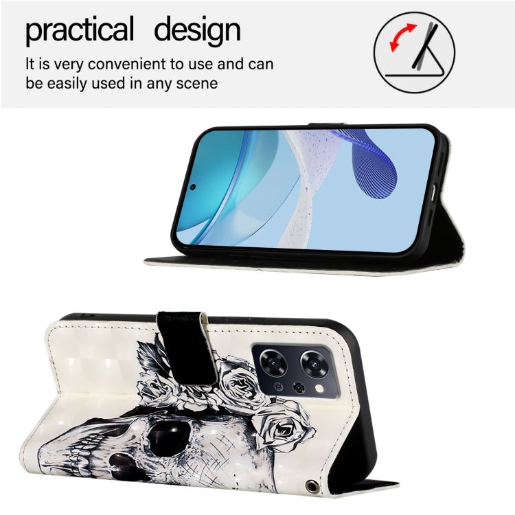 For OPPO Reno9 A JP Version 3D Painting Horizontal Flip Leather Phone Case