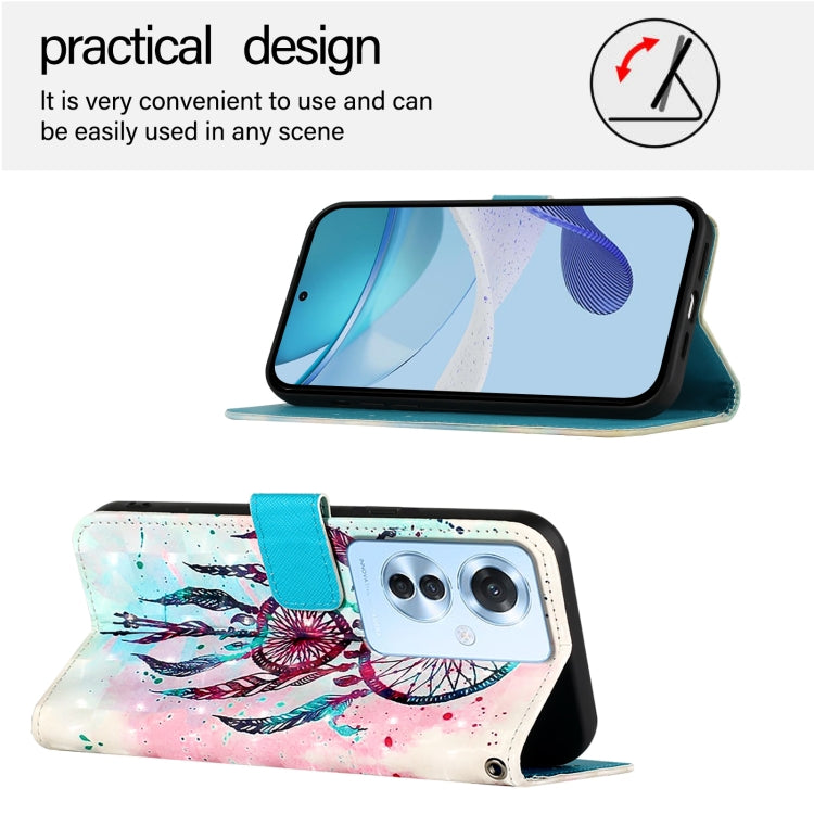 For OPPO Reno 11F 5G Global 3D Painting Horizontal Flip Leather Phone Case