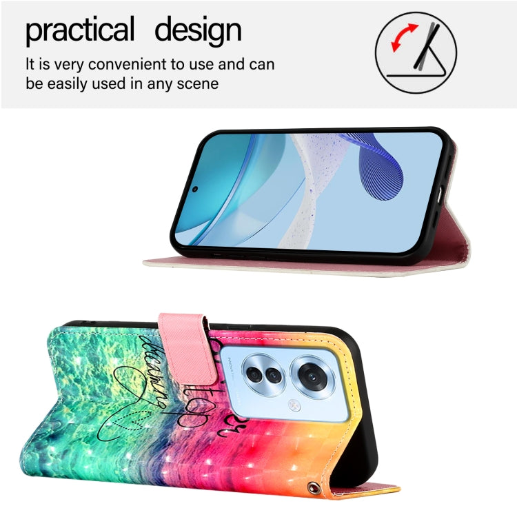 For OPPO Reno 11F 5G Global 3D Painting Horizontal Flip Leather Phone Case