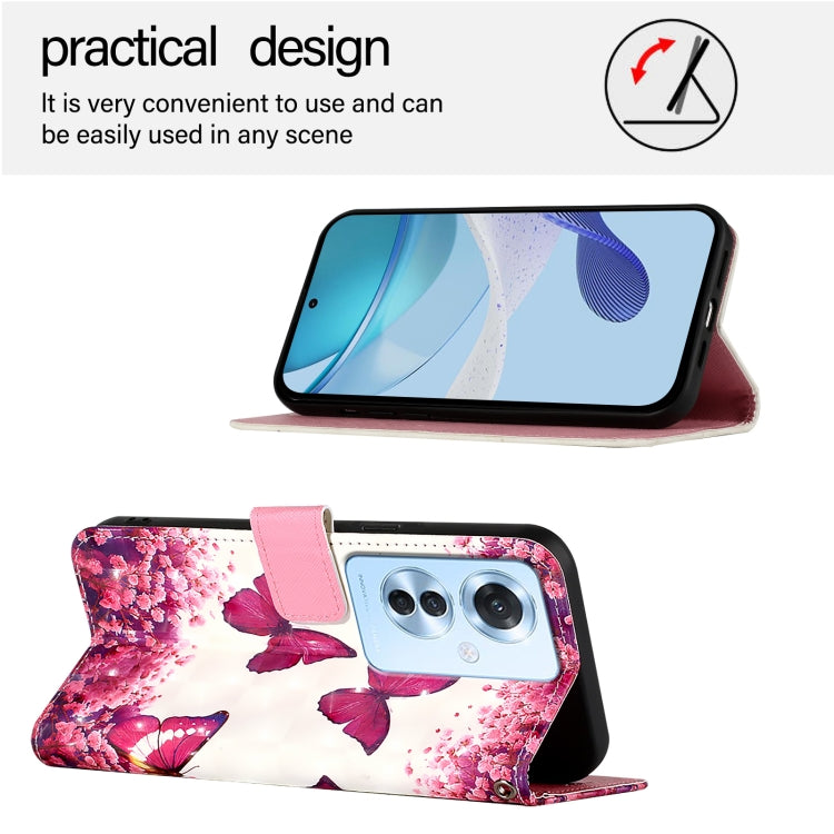 For OPPO F25 Pro 5G India 3D Painting Horizontal Flip Leather Phone Case
