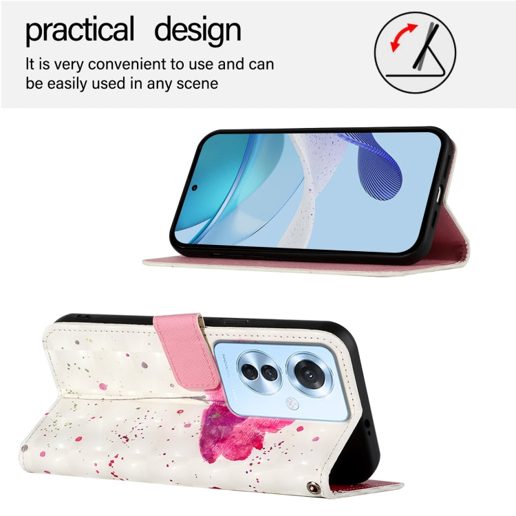 For OPPO F25 Pro 5G India 3D Painting Horizontal Flip Leather Phone Case
