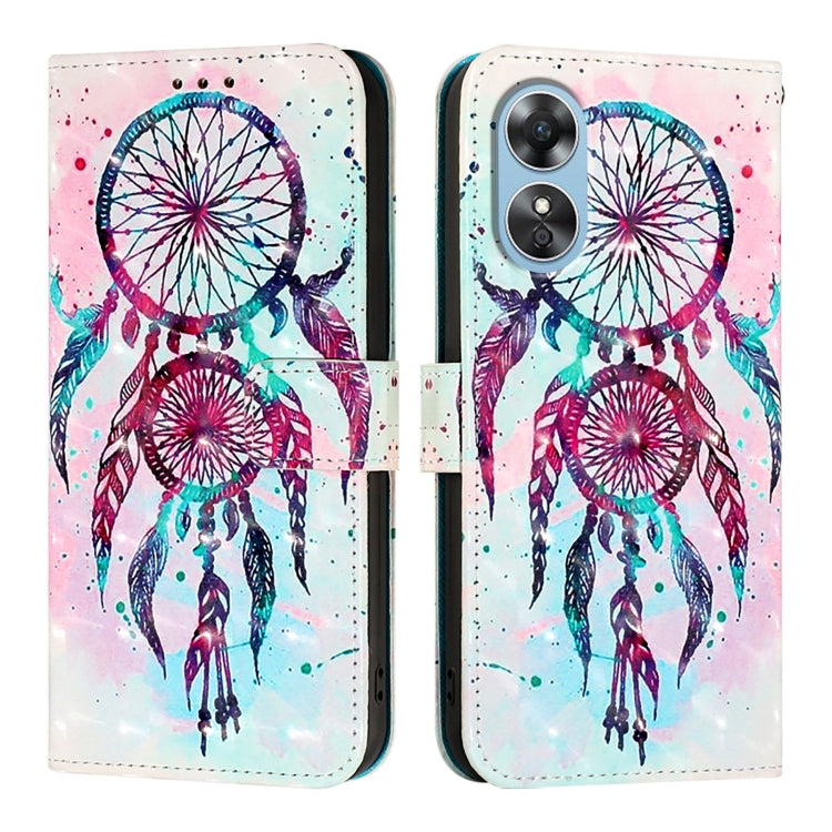 For OPPO A17 4G Global / A17k 3D Painting Horizontal Flip Leather Phone Case