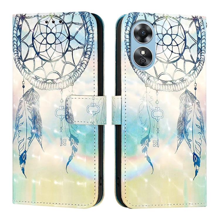 For OPPO A17 4G Global / A17k 3D Painting Horizontal Flip Leather Phone Case