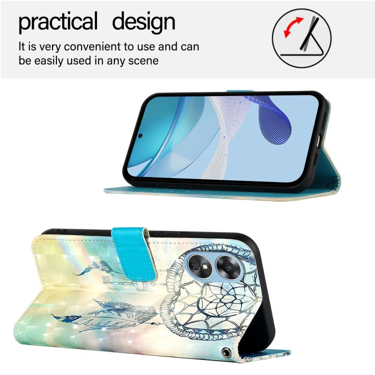 For OPPO A17 4G Global / A17k 3D Painting Horizontal Flip Leather Phone Case