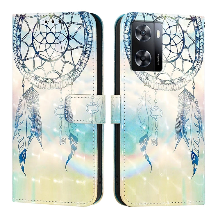 For OPPO A57 4G / A77 4G 3D Painting Horizontal Flip Leather Phone Case