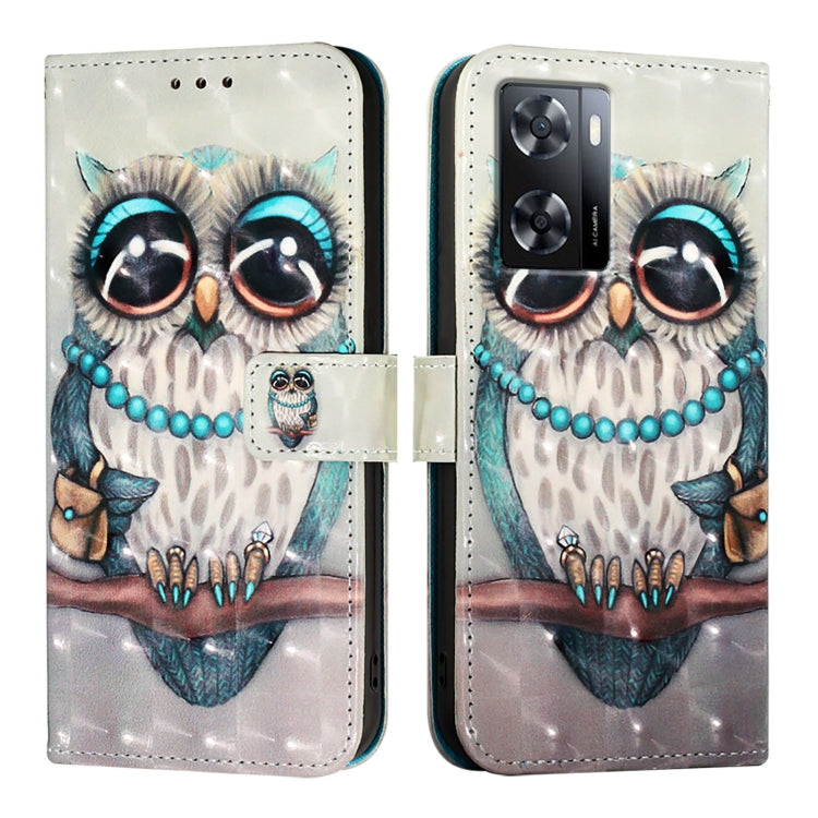 For OPPO A57 4G / A77 4G 3D Painting Horizontal Flip Leather Phone Case
