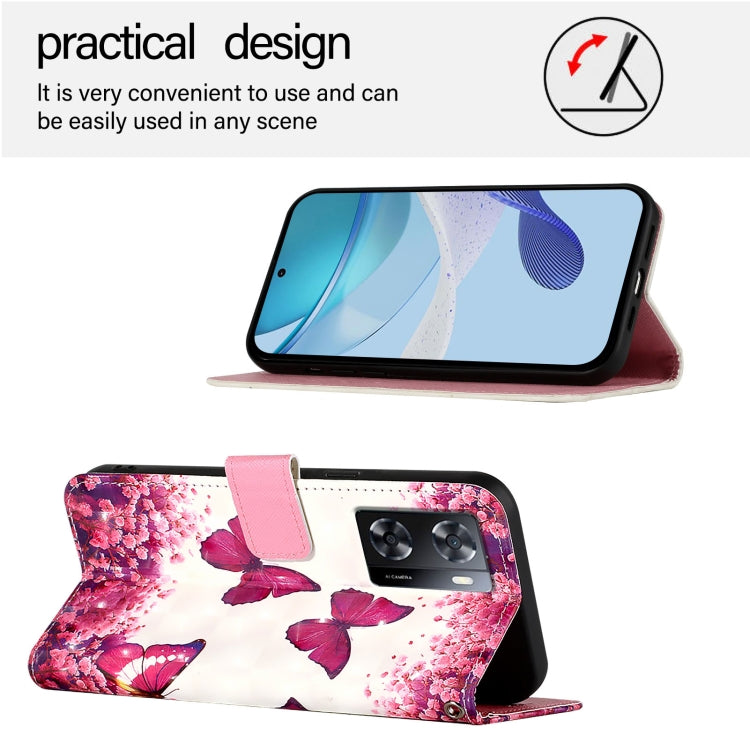 For OPPO A57 4G / A77 4G 3D Painting Horizontal Flip Leather Phone Case