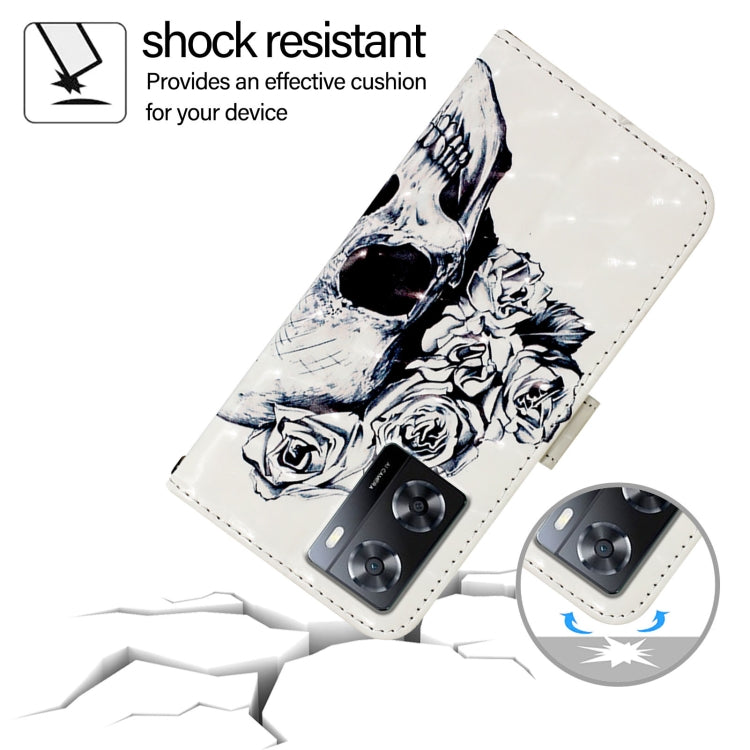 For OPPO A57 4G / A77 4G 3D Painting Horizontal Flip Leather Phone Case