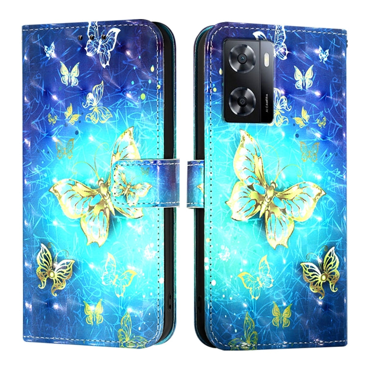 For OPPO A57s 4G / A57e 4G / A77s 4G 3D Painting Horizontal Flip Leather Phone Case