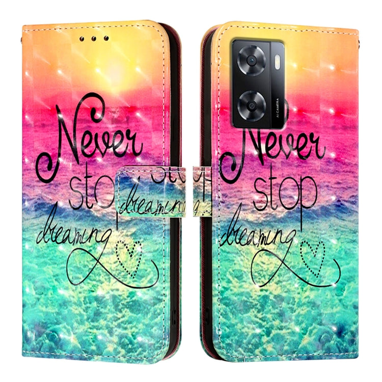 For OPPO A57s 4G / A57e 4G / A77s 4G 3D Painting Horizontal Flip Leather Phone Case