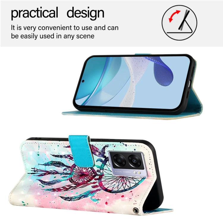 For OPPO A77 5G / A97 5G / Realme V23 3D Painting Horizontal Flip Leather Phone Case