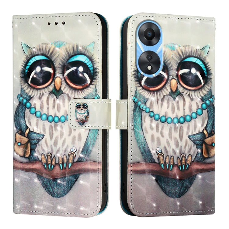 For OPPO A78 5G / A1x 5G 3D Painting Horizontal Flip Leather Phone Case