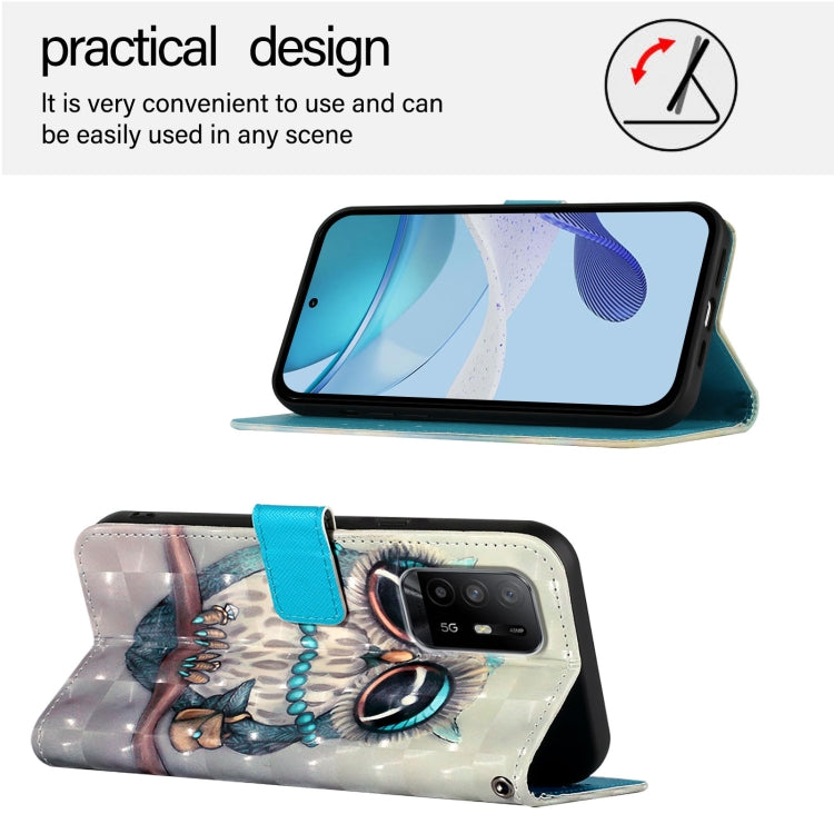 For OPPO A74 4G / F19 / F19s / A95 5G / 4G 3D Painting Horizontal Flip Leather Phone Case