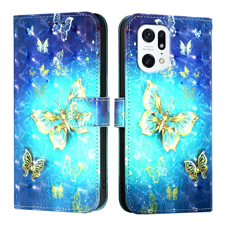 For OPPO Find X5 3D Painting Horizontal Flip Leather Phone Case
