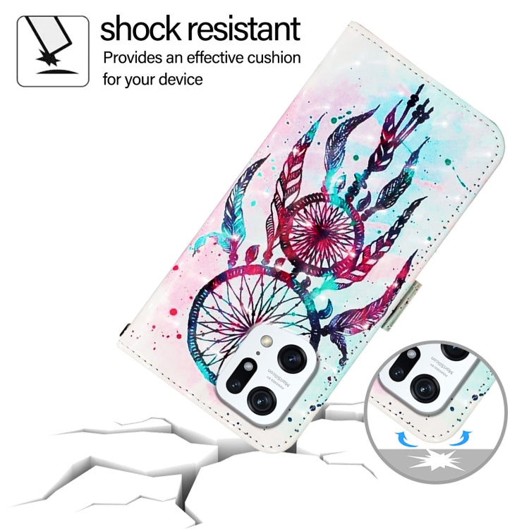 For OPPO Find X5 3D Painting Horizontal Flip Leather Phone Case