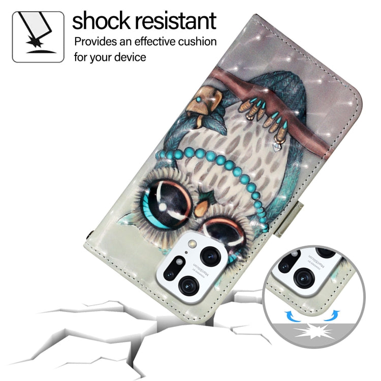 For OPPO Find X5 3D Painting Horizontal Flip Leather Phone Case