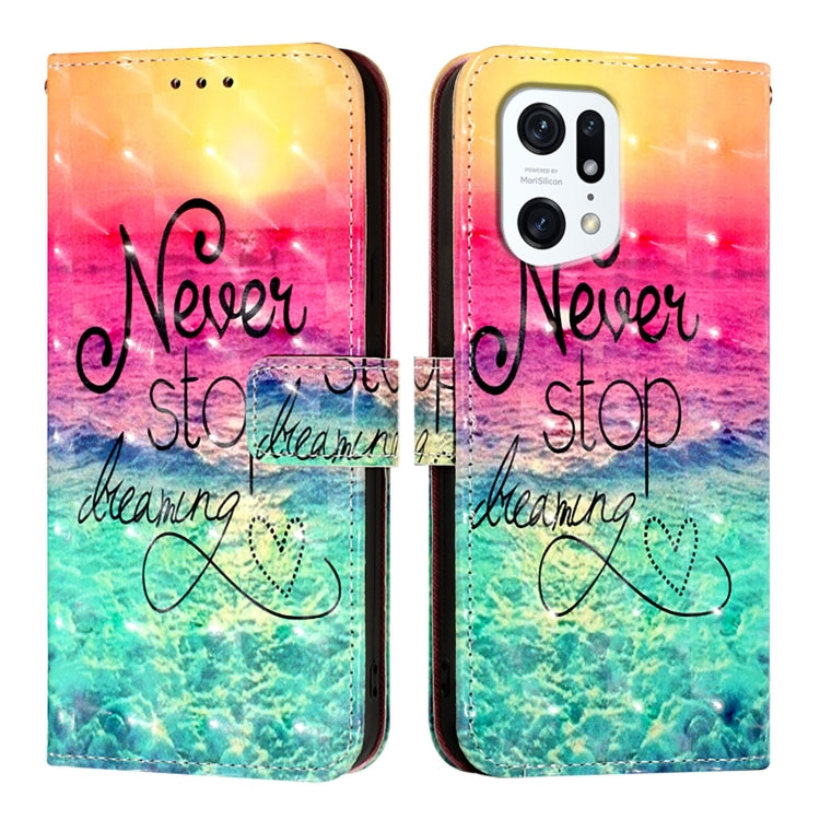 For OPPO Find X5 3D Painting Horizontal Flip Leather Phone Case