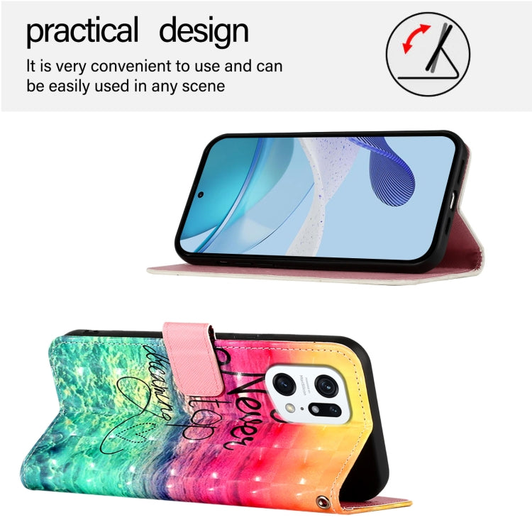 For OPPO Find X5 3D Painting Horizontal Flip Leather Phone Case
