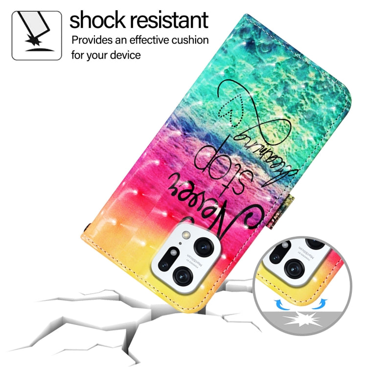 For OPPO Find X5 3D Painting Horizontal Flip Leather Phone Case
