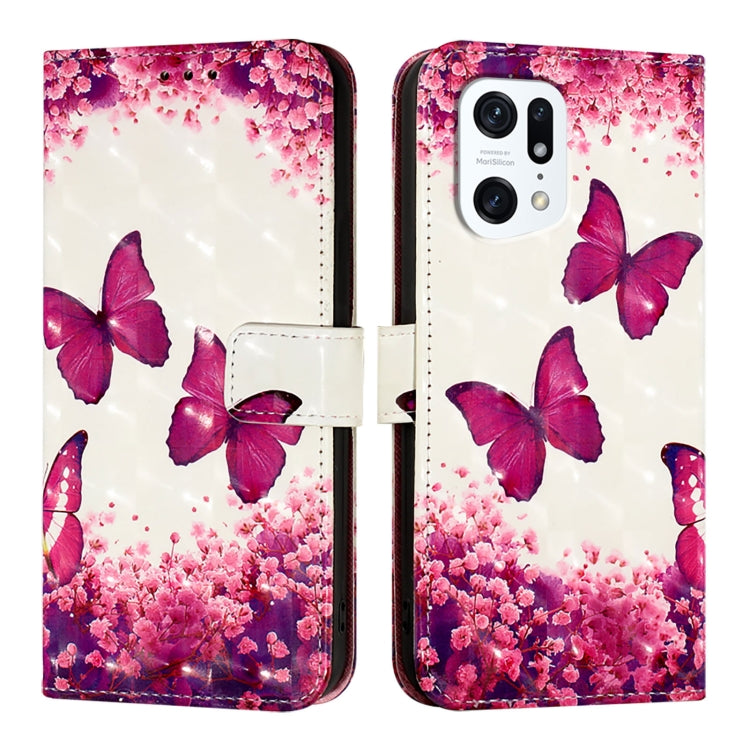 For OPPO Find X5 3D Painting Horizontal Flip Leather Phone Case