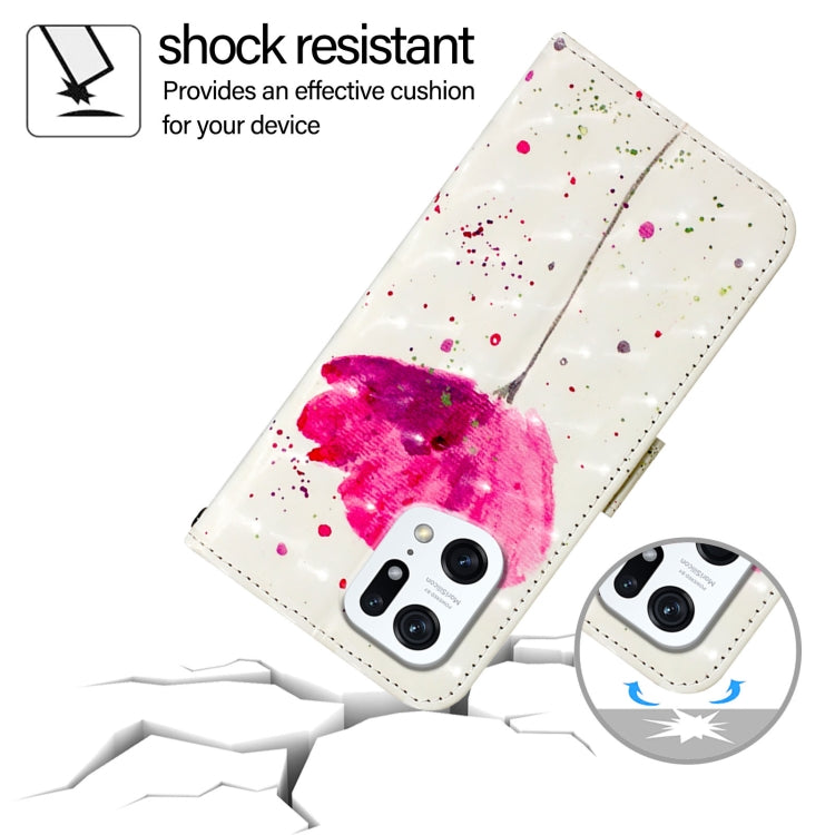 For OPPO Find X5 3D Painting Horizontal Flip Leather Phone Case
