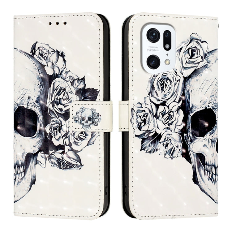 For OPPO Find X5 3D Painting Horizontal Flip Leather Phone Case