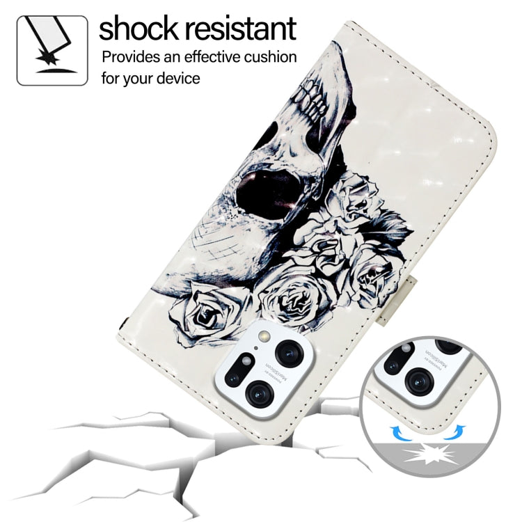 For OPPO Find X5 3D Painting Horizontal Flip Leather Phone Case