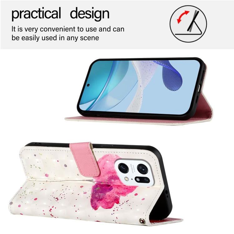 For OPPO Find X5 Pro 3D Painting Horizontal Flip Leather Phone Case